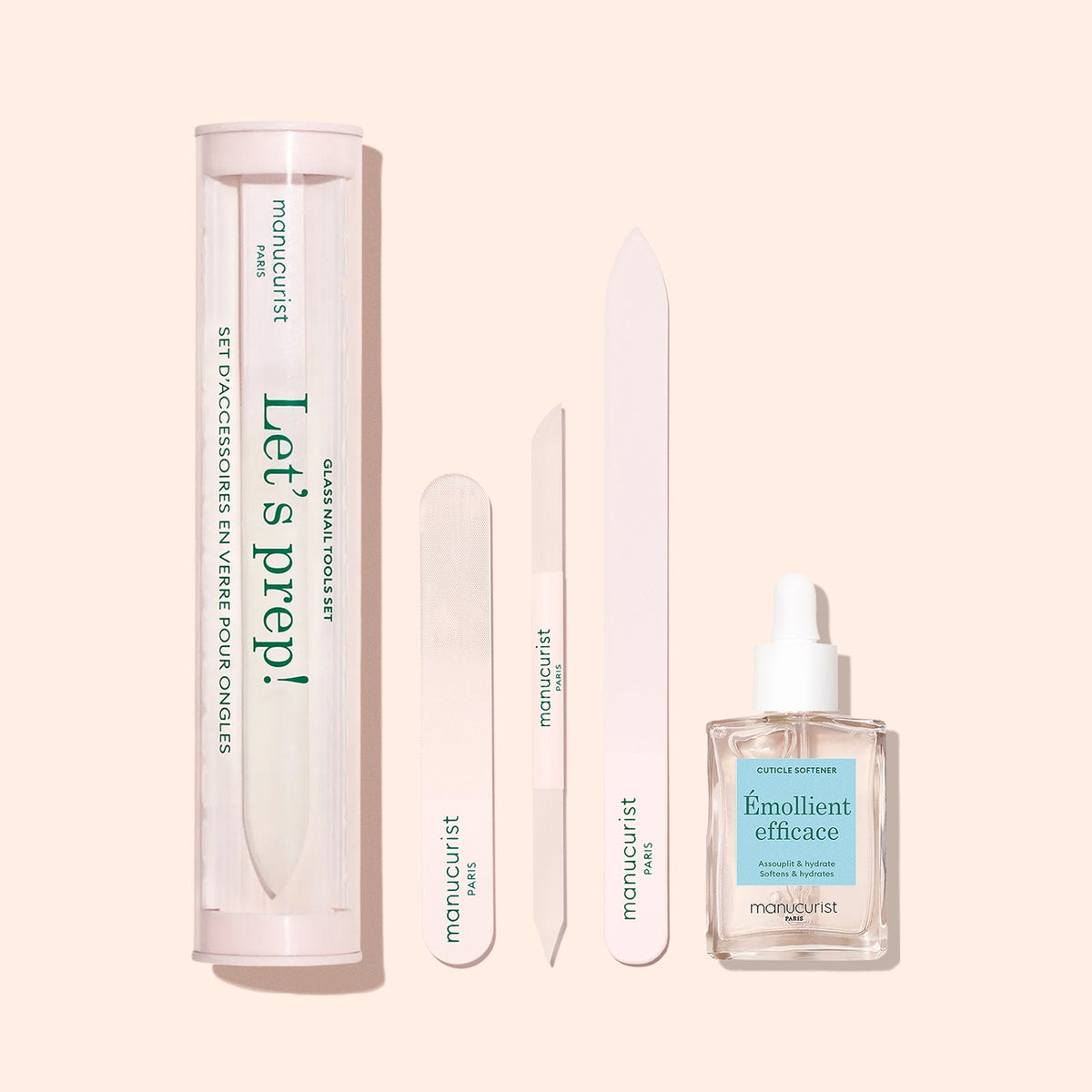 Glass nail accessory trio